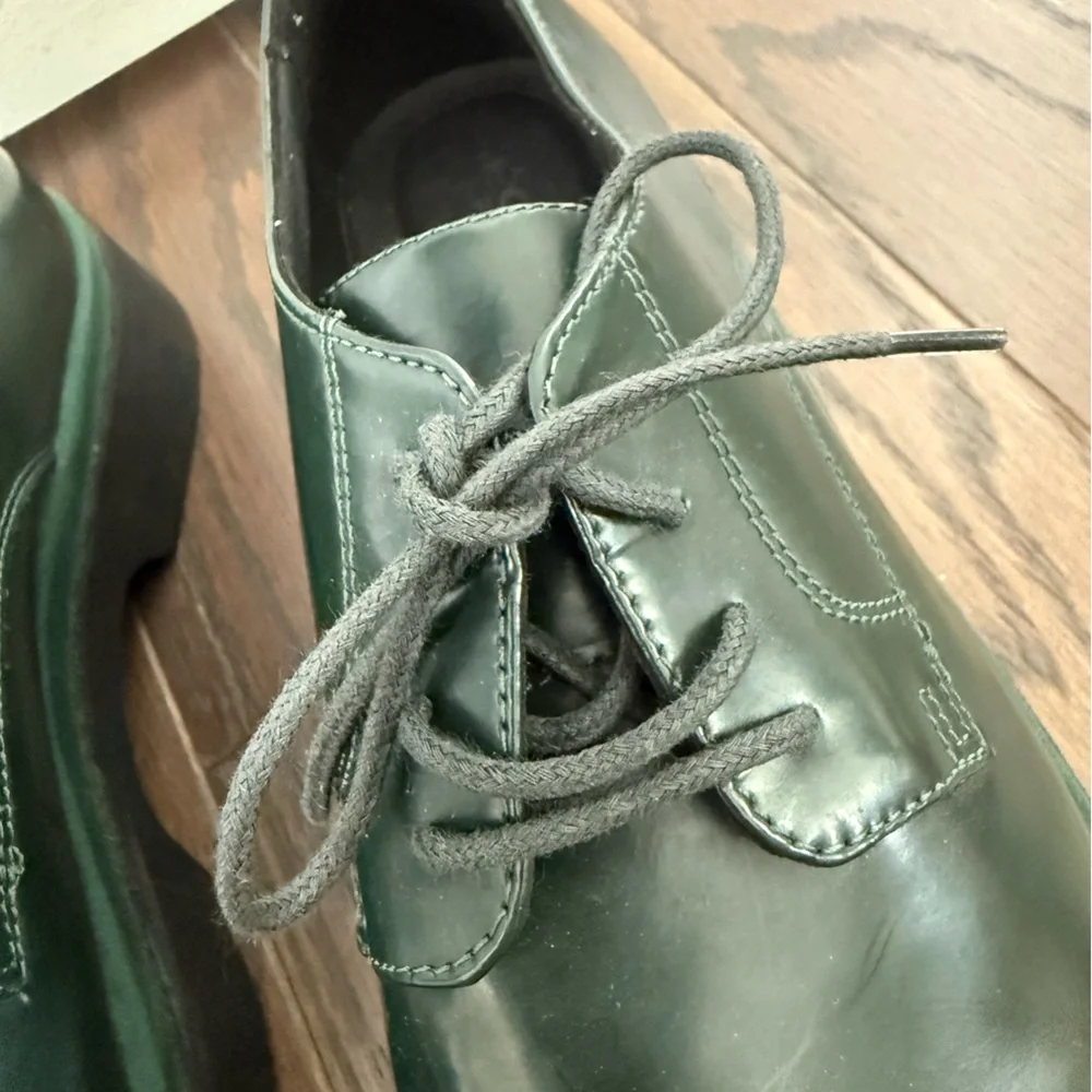 Geox Respira Dark Forest Green Derby’s Platform Oxfords
